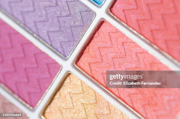 colorful eyeshadow palette - beauty cosmetic luxury studio background stock-fotos und bilder