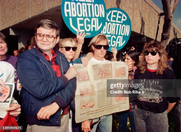 Pro-Life, anti-abortion protesters block access route outside a Planned Parenthood facility and are later arrested by police and sheriff officers,...