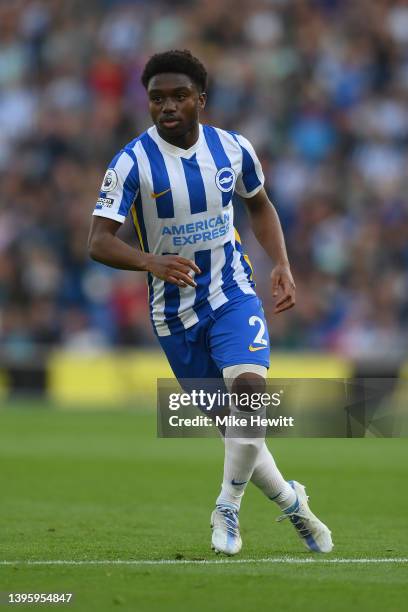 Tariq Lamptey of Brighton & Hove Albion in action during the Premier League match between Brighton & Hove Albion and Manchester United at American...