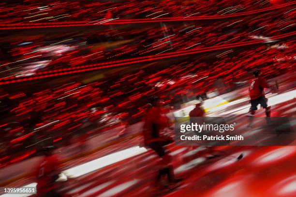 Alex Ovechkin of the Washington Capitals skates before playing against the Florida Panthers in Game Three of the First Round of the 2022 Stanley Cup...