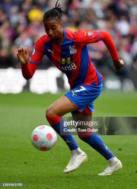 Michael Olise of Crystal Palace in action during the Premier League match between Crystal Palace and Watford at Selhurst Park on May 07, 2022 in...