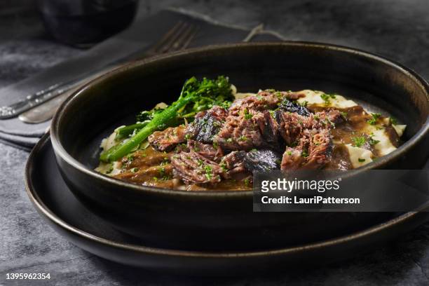 braised ox tail ragu - mashed potatoes stock pictures, royalty-free photos & images