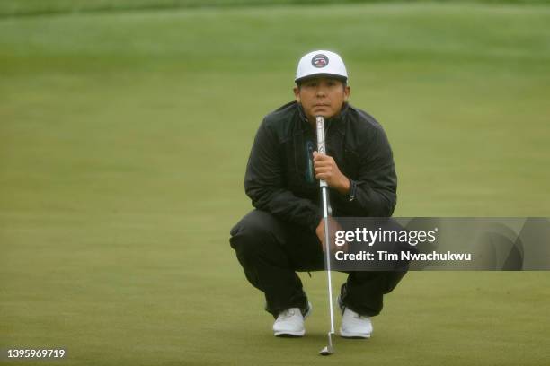 Kurt Kitayama of the United States looks on from the 15th green during the third round of the Wells Fargo Championship at TPC Potomac Clubhouse on...