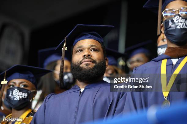 Anthony Anderson graduates with Howard University 2022 Commencement at Howard University on May 07, 2022 in Washington, DC.