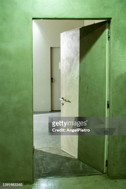 the green door. - half open stock pictures, royalty-free photos & images