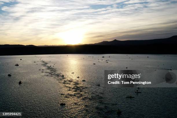 Age group swimmers competeat the start of the 2021 IRONMAN World Championship on May 07, 2022 in St George, Utah.