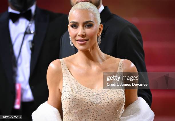 Kim Kardashian arrives to the 2022 Met Gala Celebrating "In America: An Anthology of Fashion" at Metropolitan Museum of Art on May 02, 2022 in New...