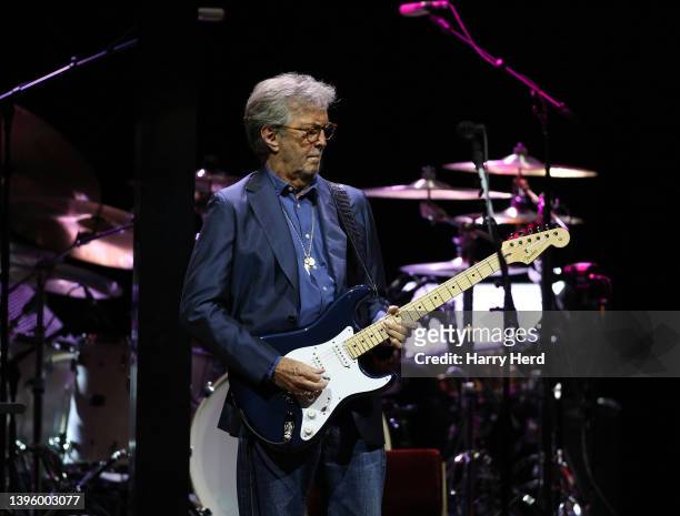 Eric Clapton performs at the Royal Albert Hall on May 07, 2022 in London, England.
