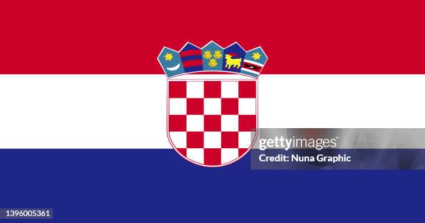 kroatische flagge - kroatien stock-grafiken, -clipart, -cartoons und -symbole