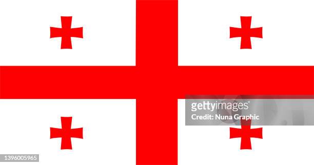 georgia-flagge - flagge von georgien stock-grafiken, -clipart, -cartoons und -symbole