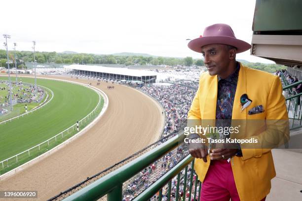 Chef Marcus Samuelsson takes in the scene and excitement of the racetrack with Monogram Luxury Appliances at the 148 th Kentucky Derby at Churchill...