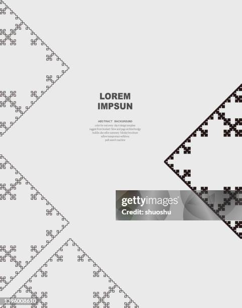 abstract black and white pixel style triangle minimalism geometric pattern background - condominium complex stock illustrations