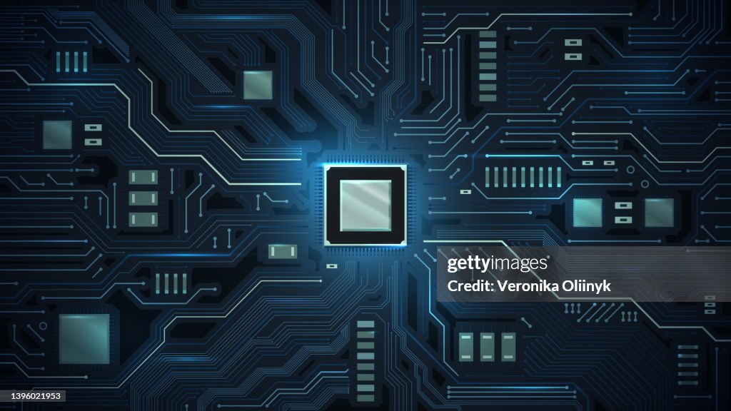 Processor On Circuit Board Motherboard Chips Microchip Electronic And ...