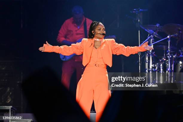 Janet Jackson performs on Kentucky Derby night at Lynn Family Stadium on May 07, 2022 in Louisville, Kentucky.