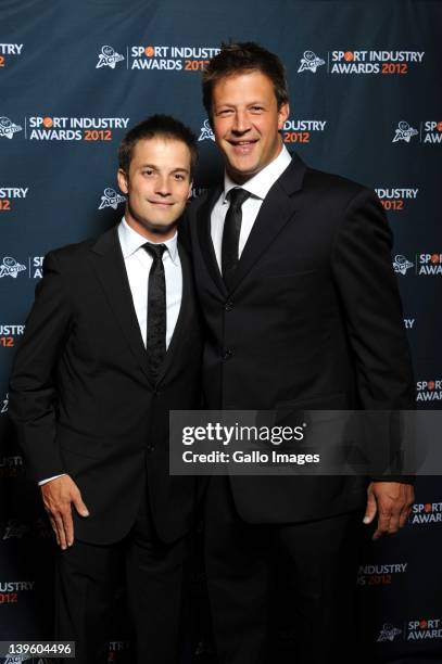 Daniel and Bobby Skinstad appears during the 2012 Virgin Active Sports Industry Awards from Emperors Palace on February 23, 2012 in Johannesburg,...