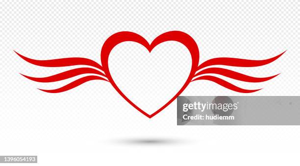 ilustrações, clipart, desenhos animados e ícones de quadro de forma do coração vetorial com elementos de design de asas - tattoo designs hearts
