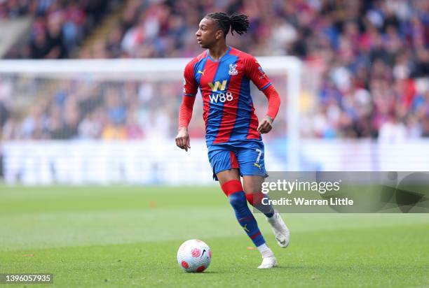 Michael Olise of Crystal Palace controls the ball during the Premier League match between Crystal Palace and Watford at Selhurst Park on May 07, 2022...