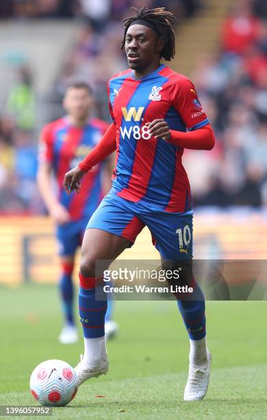 Eberechi Eze of Crystal Palace controls the ball during the Premier League match between Crystal Palace and Watford at Selhurst Park on May 07, 2022...