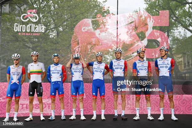 Arnaud Demare of France, Clement Davy of France, Jacopo Guarnieri of Italy, Ignatas Konovalovas of Lithuania, Tobias Ludvigsson of Sweden, Miles...