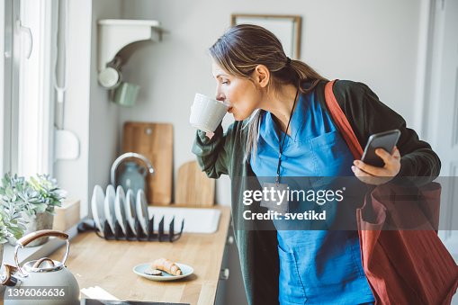 Female doctor at home Female doctor at home