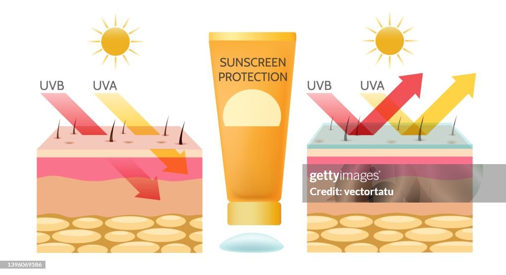 Protection Line Rays Uv Rays Skin Protection High-Res Vector Graphic - Getty Images