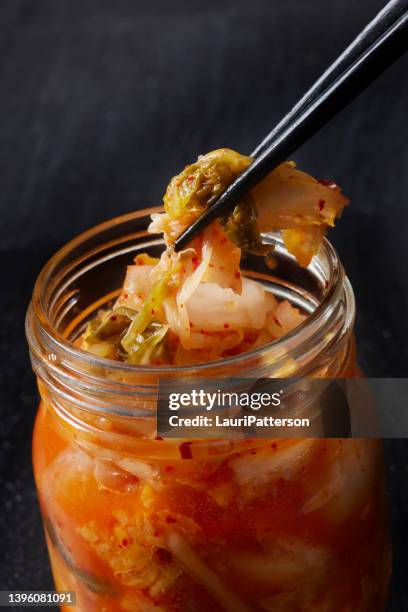 kimchi fait maison - kimchee photos et images de collection