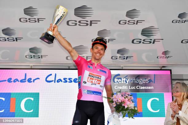 Philippe Gilbert of Belgium and Team Lotto Soudal celebrates winning the Pink Leader Jersey on the podium ceremony after the 66th 4 Jours De...