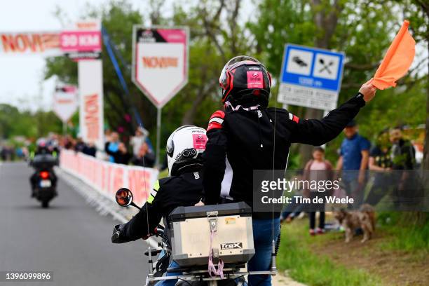 Moto UCI regulator during the 105th Giro d'Italia 2022, Stage 3 a 201km stage from Kaposvár to Balatonfüred / #Giro / #WorldTour / on May 08, 2022 in...