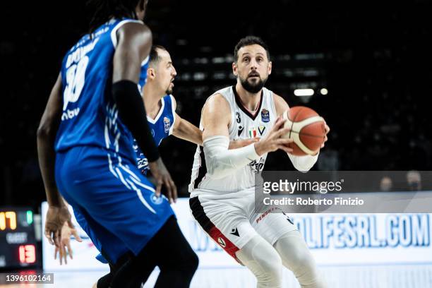 Marco Belinelli of Virtus Segafredo Bologna in action during the LBA Lega Basket A Regular Season Round 30 match between at Segafredo Arena Bologna...