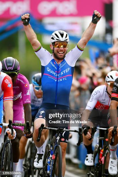 Mark Cavendish of United Kingdom and Team Quick-Step - Alpha Vinyl celebrates winning during the 105th Giro d'Italia 2022, Stage 3 a 201km stage from...