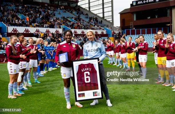 Anita Asante of Aston Villa plays her last game before retiring during the Barclays FA Women's Super League match between Aston Villa Women and...