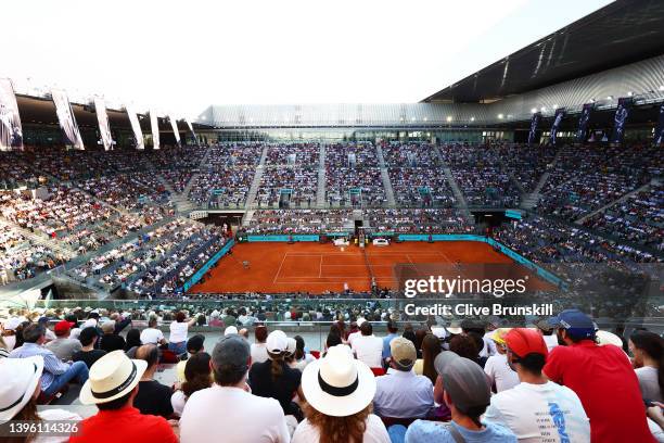 General view inside the stadium during the men's singles final match between Carlos Alcaraz Garfia of Spain and Alexander Zverev of Germany at La...