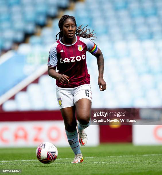 Anita Asante of Aston Villa in action during the Barclays FA Women's Super League match between Aston Villa Women and Birmingham City Women at Villa...