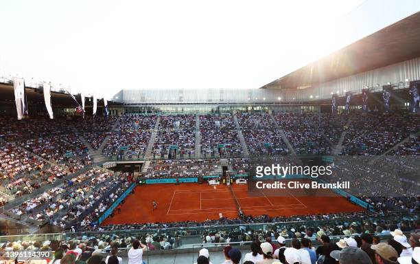 General view inside the stadium during the men's singles final match between Carlos Alcaraz Garfia of Spain and Alexander Zverev of Germany at La...