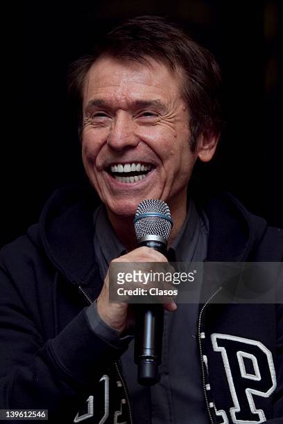 Spanish singer Raphael talks during a press conference to present his tour Lo Mejor De Mi Vida at Hotel Camino Real on February 23, in Mexico City,...
