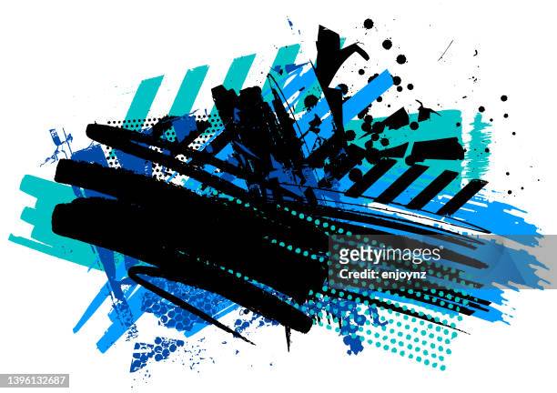 modern blue grunge textures and patterns vector - graffiti stock illustrations