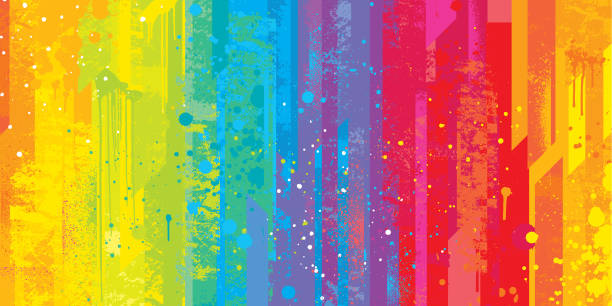 grunge rainbow background - pride month stock illustrations
