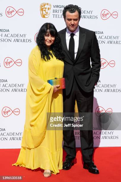 Louise Burton and Daniel Mays attend the Virgin Media British Academy Television Awards at The Royal Festival Hall on May 08, 2022 in London, England.