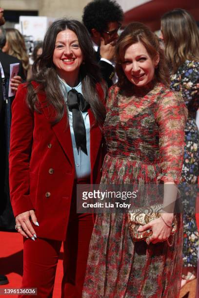 Jo Hartley and Katherine Parkinson attend the Virgin Media British Academy Television Awards at The Royal Festival Hall on May 08, 2022 in London,...