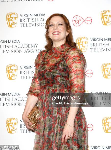 Katherine Parkinson in the press room at the Virgin Media British Academy Television Awards at The Royal Festival Hall on May 08, 2022 in London,...