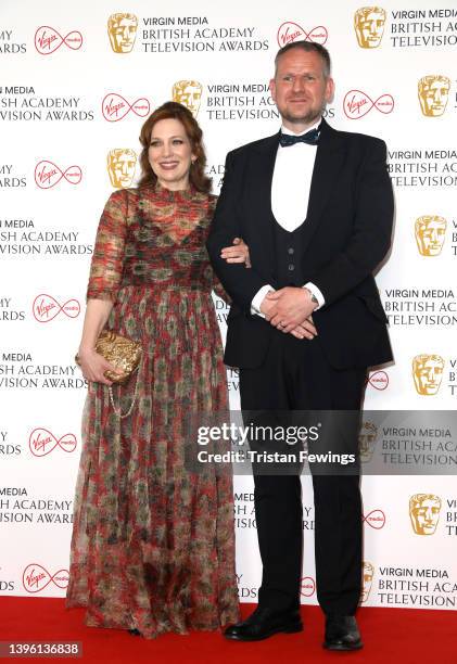 Alfie Graham, Hannah Walters, Grace Graham and Stephen Graham pose in the press room at the Virgin Media British Academy Television Awards at The...