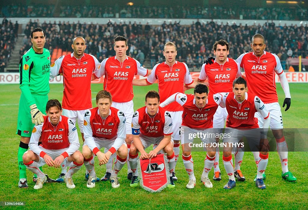AZ Alkmaar s Players Pose Before An UEFA Europa League Round Of 32 az-alkmaar-s-players-pose-before-an-uefa-europa-league-round-of-32