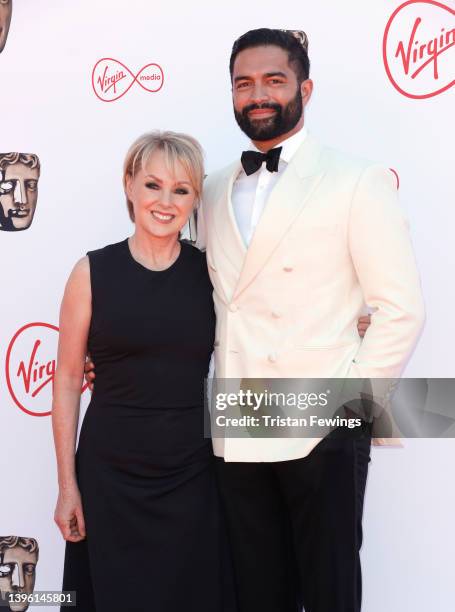 Sally Dynevor and Charlie De Melo attend the Virgin Media British Academy Television Awards at The Royal Festival Hall on May 08, 2022 in London,...