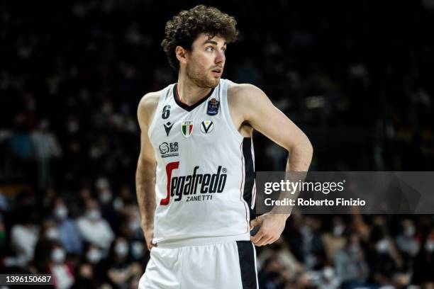 Alessandro Pajola of Virtus Segafredo Bologna during the LBA Lega Basket A Regular Season Round 30 match between at Segafredo Arena Bologna on May...