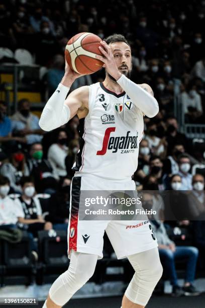 Marco Belinelli of Virtus Segafredo Bologna in action during the LBA Lega Basket A Regular Season Round 30 match between at Segafredo Arena Bologna...