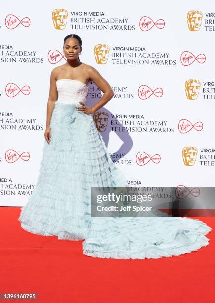 Tahirah Sharif attends the Virgin Media British Academy Television Awards at The Royal Festival Hall on May 08, 2022 in London, England.