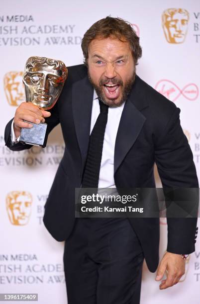 Stephen Graham with the Mini-Series award during the Virgin Media British Academy Television Awards at The Royal Festival Hall on May 08, 2022 in...