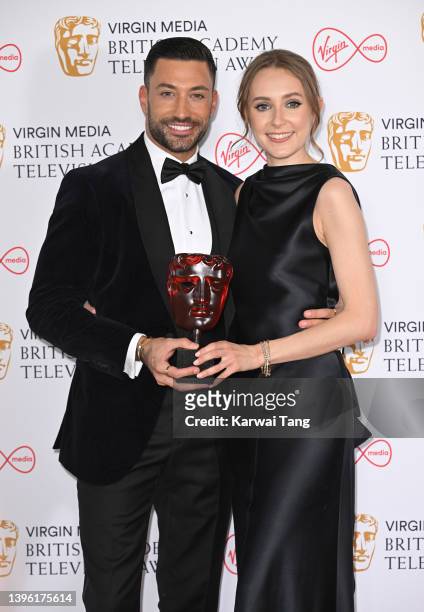 Winners of the Virgin Media Must-See Moment, Strictly Come Dancing's silent dance to Symphony, Giovanni Pernice and Rose Ayling Ellis pose in the...