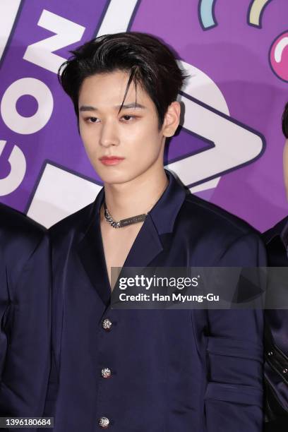 Juyeon of boy band The Boyz attends day two of CJ E&M 'KCON 2022 Premiere In Seoul' at CJ E&M Center on May 08, 2022 in Seoul, South Korea.