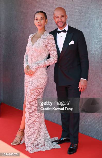 Rochelle Humes and Marvin Humes attend the Virgin Media British Academy Television Awards at The Royal Festival Hall on May 08, 2022 in London,...